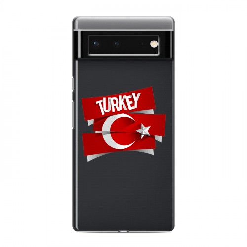 Полупрозрачный дизайнерский пластиковый чехол для Google Pixel 6 Флаг Турции