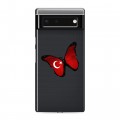 Полупрозрачный дизайнерский пластиковый чехол для Google Pixel 6 Флаг Турции