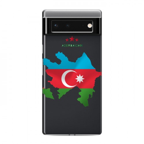 Полупрозрачный дизайнерский пластиковый чехол для Google Pixel 6 Флаг Азербайджана