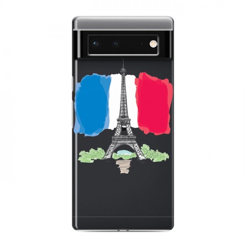 Полупрозрачный дизайнерский пластиковый чехол для Google Pixel 6 Флаг Франции