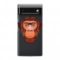 Полупрозрачный дизайнерский пластиковый чехол для Google Pixel 6 Прозрачные обезьяны