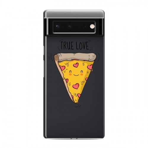 Полупрозрачный дизайнерский пластиковый чехол для Google Pixel 6 Прозрачная Пицца