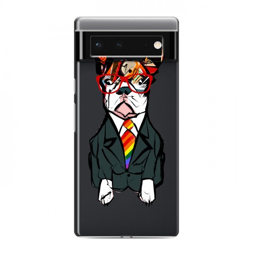 Полупрозрачный дизайнерский пластиковый чехол для Google Pixel 6 Прозрачные щенки