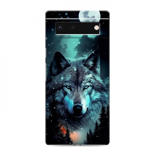 Дизайнерский силиконовый чехол для Google Pixel 6 Волк и луна