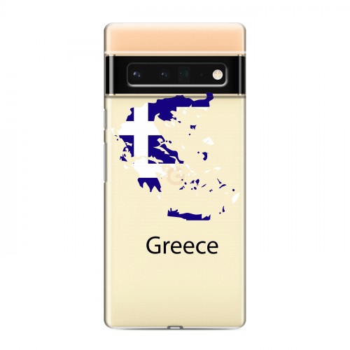 Полупрозрачный дизайнерский силиконовый чехол для Google Pixel 6 Pro флаг греции
