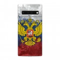 Дизайнерский силиконовый с усиленными углами чехол для Google Pixel 6 Pro Российский флаг и герб