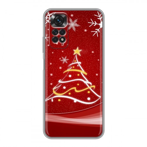 Дизайнерский силиконовый чехол для Xiaomi Redmi Note 11 Новогодняя елка