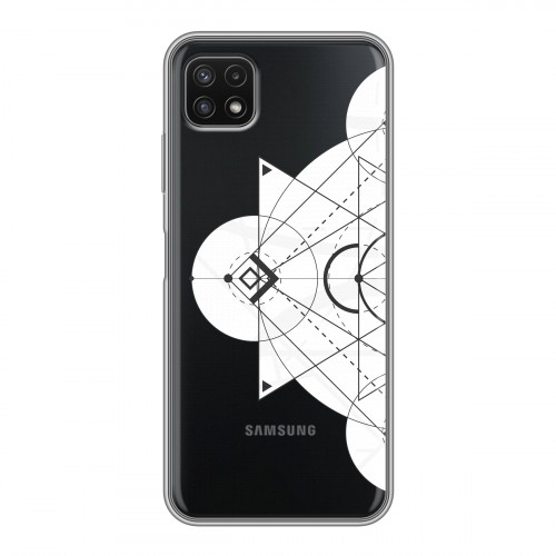 Полупрозрачный дизайнерский силиконовый чехол для Samsung Galaxy A22s 5G Прозрачные мандалы