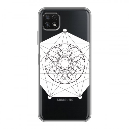 Полупрозрачный дизайнерский силиконовый чехол для Samsung Galaxy A22s 5G Прозрачные мандалы