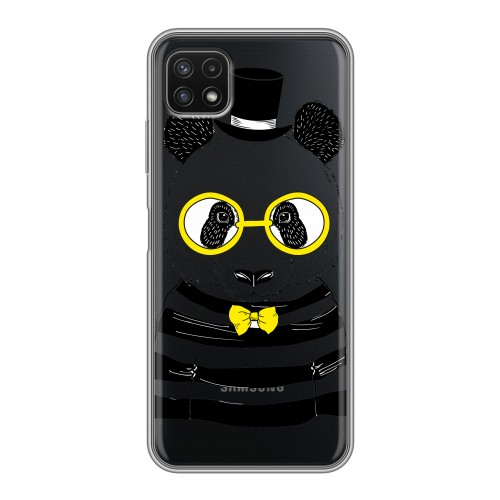 Полупрозрачный дизайнерский силиконовый чехол для Samsung Galaxy A22s 5G Прозрачные панды