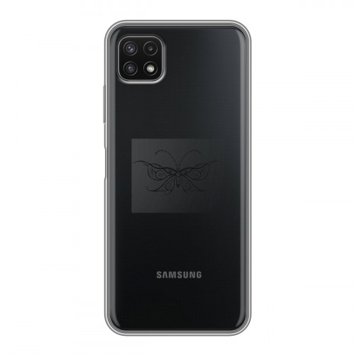 Полупрозрачный дизайнерский силиконовый чехол для Samsung Galaxy A22s 5G прозрачные Бабочки 