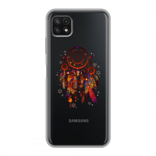 Полупрозрачный дизайнерский силиконовый чехол для Samsung Galaxy A22s 5G Прозрачные ловцы снов