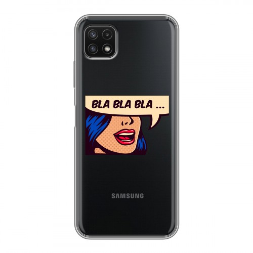 Полупрозрачный дизайнерский силиконовый чехол для Samsung Galaxy A22s 5G Прозрачные надписи 1