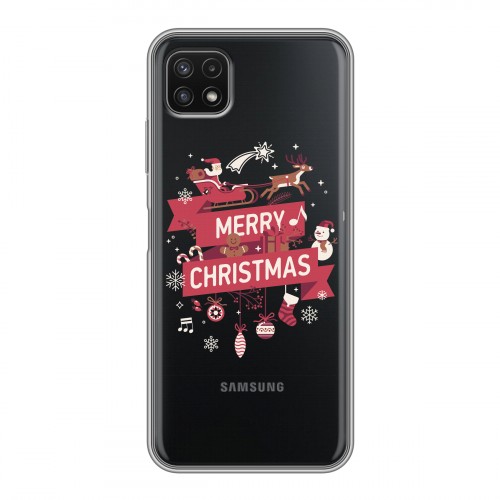 Полупрозрачный дизайнерский силиконовый чехол для Samsung Galaxy A22s 5G Новый год