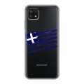 Полупрозрачный дизайнерский силиконовый с усиленными углами чехол для Samsung Galaxy A22s 5G флаг греции