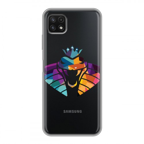 Полупрозрачный дизайнерский силиконовый с усиленными углами чехол для Samsung Galaxy A22s 5G Прозрачные змеи