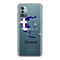 Полупрозрачный дизайнерский пластиковый чехол для Nokia G11 флаг греции