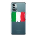 Полупрозрачный дизайнерский пластиковый чехол для Nokia G11 Флаг Италии