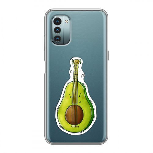Полупрозрачный дизайнерский пластиковый чехол для Nokia G11 Авокадо