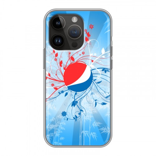 Дизайнерский силиконовый чехол для Iphone 14 Pro Pepsi
