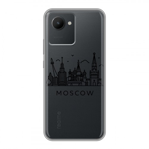 Полупрозрачный дизайнерский силиконовый с усиленными углами чехол для Realme C30 Москва