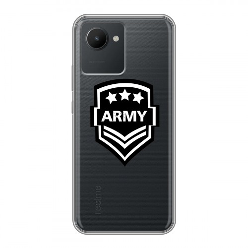 Полупрозрачный дизайнерский пластиковый чехол для Realme C30 Армия