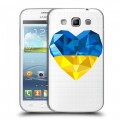 Полупрозрачный дизайнерский пластиковый чехол для Samsung Galaxy Win Флаг Украины