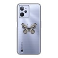Полупрозрачный дизайнерский силиконовый с усиленными углами чехол для Realme C31 прозрачные Бабочки 