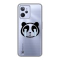 Полупрозрачный дизайнерский силиконовый с усиленными углами чехол для Realme C31 Прозрачные панды - смайлики