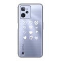 Полупрозрачный дизайнерский силиконовый с усиленными углами чехол для Realme C31 Прозрачные сердечки