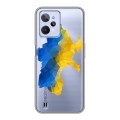 Полупрозрачный дизайнерский силиконовый чехол для Realme C31 Флаг Украины