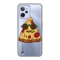 Полупрозрачный дизайнерский пластиковый чехол для Realme C31 Прозрачная Пицца