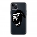 Полупрозрачный дизайнерский пластиковый чехол для Iphone 14 Plus Прозрачные обезьяны