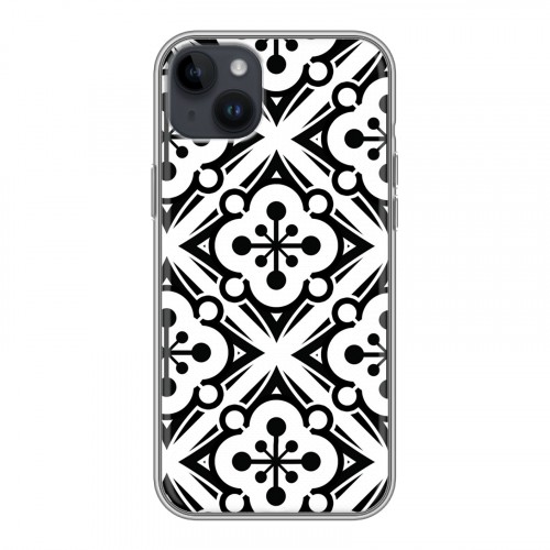 Дизайнерский пластиковый чехол для Iphone 14 Plus Черно-белые фантазии