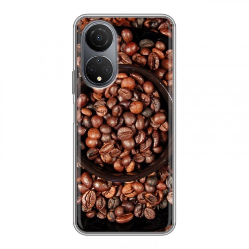 Дизайнерский силиконовый с усиленными углами чехол для Huawei Honor X7 кофе текстуры