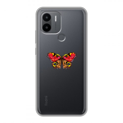 Полупрозрачный дизайнерский пластиковый чехол для Xiaomi Redmi A1 Plus прозрачные Бабочки 