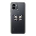Полупрозрачный дизайнерский силиконовый чехол для Xiaomi Redmi A1 Plus прозрачные Бабочки 