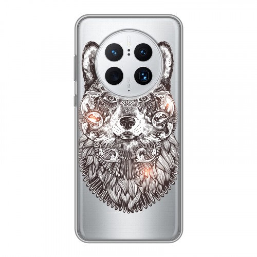 Полупрозрачный дизайнерский силиконовый чехол для Huawei Mate 50 Pro Волки 