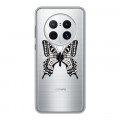 Полупрозрачный дизайнерский силиконовый чехол для Huawei Mate 50 Pro прозрачные Бабочки 