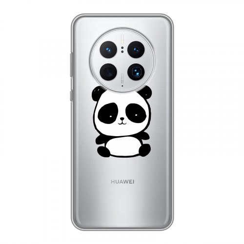 Полупрозрачный дизайнерский пластиковый чехол для Huawei Mate 50 Pro Прозрачные панды - смайлики