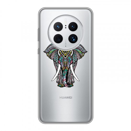 Полупрозрачный дизайнерский пластиковый чехол для Huawei Mate 50 Pro Прозрачные слоны