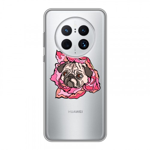 Полупрозрачный дизайнерский пластиковый чехол для Huawei Mate 50 Pro Собаки