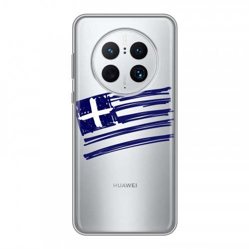 Полупрозрачный дизайнерский силиконовый чехол для Huawei Mate 50 Pro флаг греции