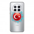 Полупрозрачный дизайнерский пластиковый чехол для Huawei Mate 50 Pro Флаг Турции