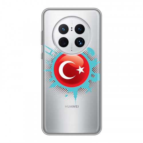 Полупрозрачный дизайнерский силиконовый чехол для Huawei Mate 50 Pro Флаг Турции