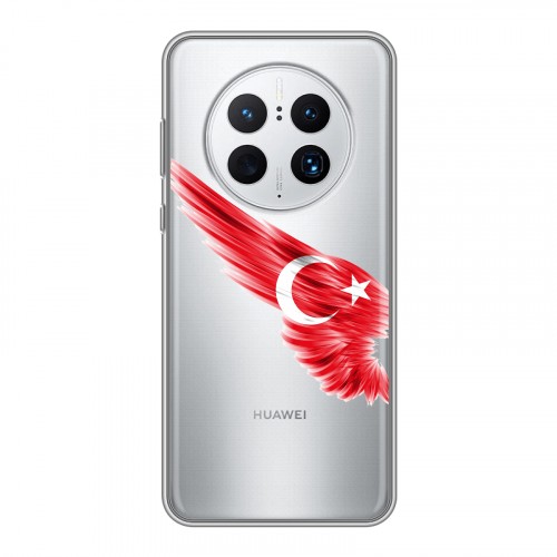 Полупрозрачный дизайнерский пластиковый чехол для Huawei Mate 50 Pro Флаг Турции