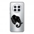 Полупрозрачный дизайнерский силиконовый с усиленными углами чехол для Huawei Mate 50 Pro Прозрачные слоны