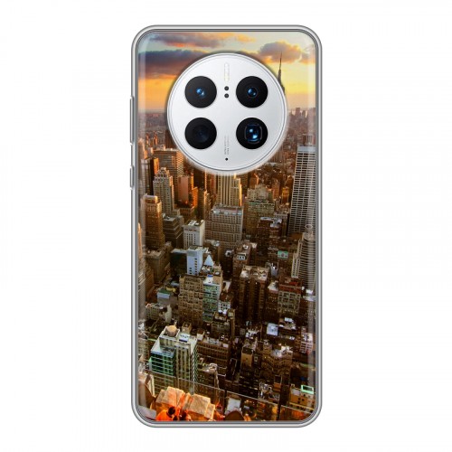 Дизайнерский силиконовый с усиленными углами чехол для Huawei Mate 50 Pro Нью-Йорк