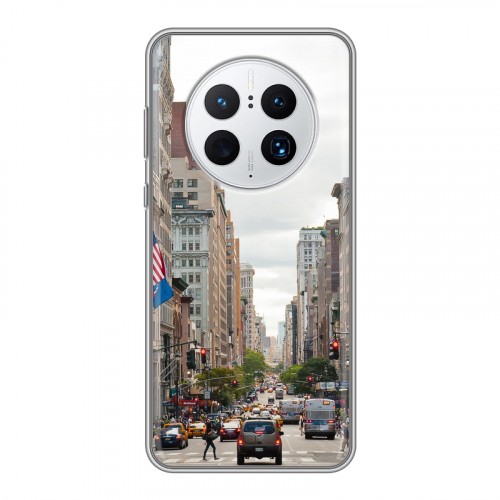 Дизайнерский силиконовый с усиленными углами чехол для Huawei Mate 50 Pro Нью-Йорк