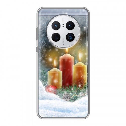 Дизайнерский силиконовый чехол для Huawei Mate 50 Pro Новогодние свечки